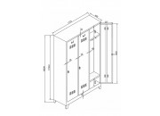 3 LÜ STANDART SOYUNMA DOLABI GRİ