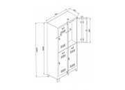 4 LÜ STANDART SOYUNMA DOLABI GRİ