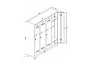 4 LÜ YANYANA SOYUNMA DOLABI GRİ